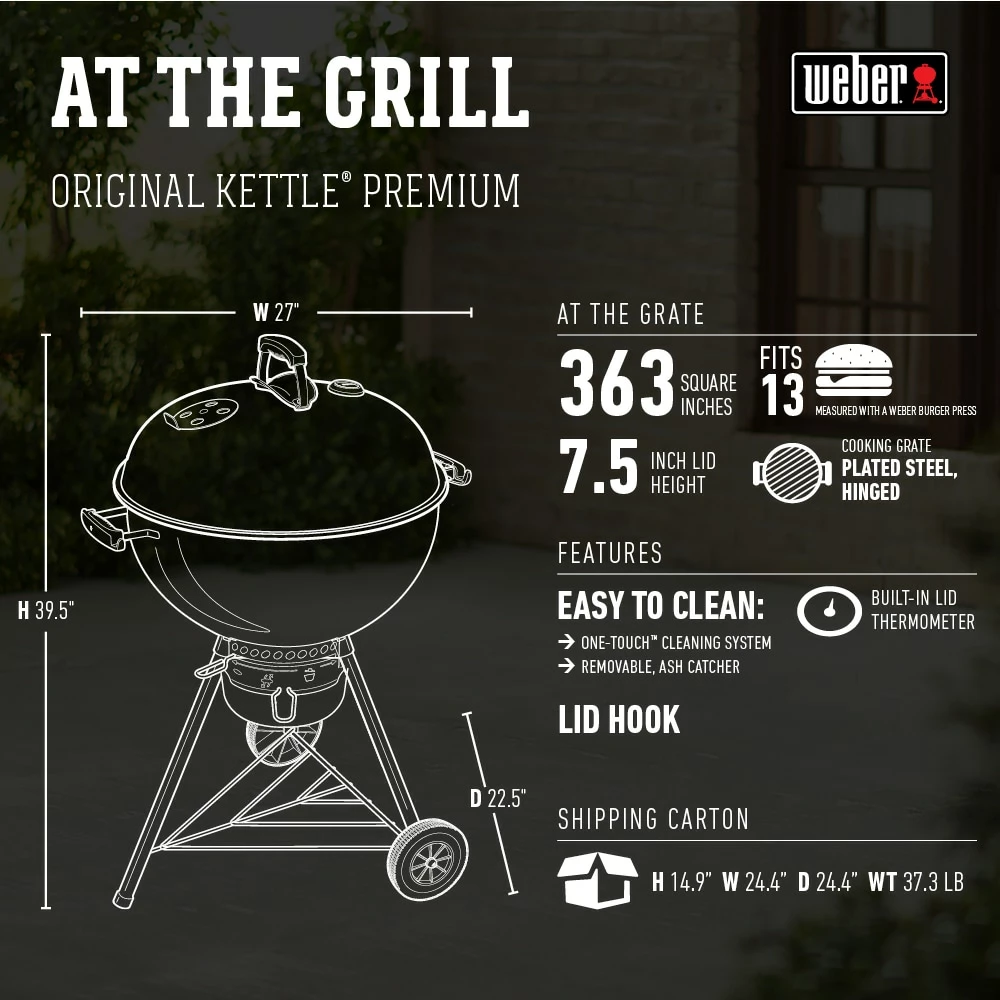 Weber Charcoal Grills Original Kettle Premium 22-in W Copper Kettle Charcoal Grill 5 Weber Charcoal Grills Original Kettle Premium 22-in W Copper Kettle Charcoal Grill - Image 5