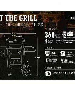 Weber Gas Grills Spirit II E-210 Black 2-Burner Natural Gas Grill 20 Weber Gas Grills Spirit II E-210 Black 2-Burner Natural Gas Grill -Weber Online Store 08729855