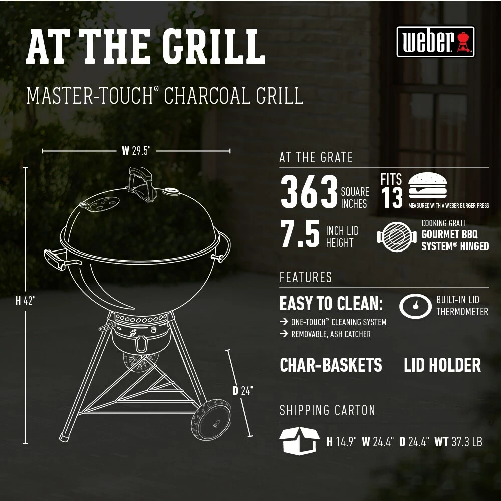 Weber Charcoal Grills Master Touch 22-in W Black Kettle Charcoal Grill 10 Weber Charcoal Grills Master Touch 22-in W Black Kettle Charcoal Grill - Image 10