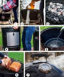 Weber Charcoal Smokers 18-in Smokey Mountain Cooker 41-in H x 19-in W 481-sq in Black Porcelain-Enameled Charcoal Vertical Smoker -Weber Online Store 10923183