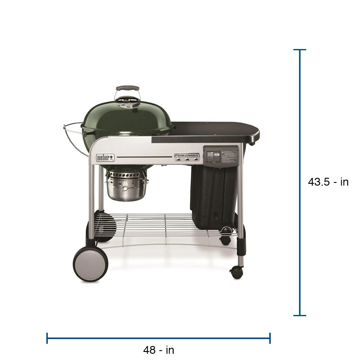 Weber Charcoal Grills Performer Deluxe 22-in W Green Kettle Charcoal Grill 3 Weber Charcoal Grills Performer Deluxe 22-in W Green Kettle Charcoal Grill - Image 3