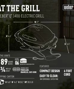Weber Electric Grills Q1400 1560-Watt Dark Gray Electric Grill -Weber Online Store 16067257