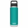 YETI Water Bottles & Mugs Rambler 26-fl oz Stainless Steel Water Bottle with Chug Cap, Aquifer Blue