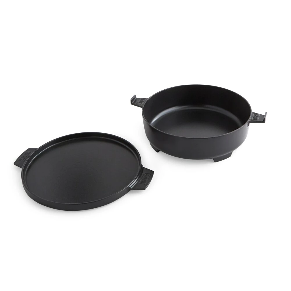 Weber Grill Cookware Porcelain-Enameled Cast-Iron Grill Pan Set 2 Weber Grill Cookware Porcelain-Enameled Cast-Iron Grill Pan Set - Image 2