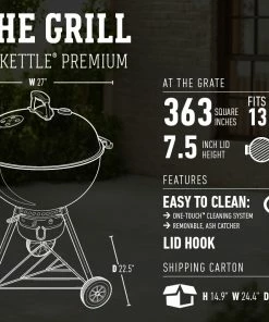 Weber Charcoal Grills Original Kettle Premium 22-in W Black Kettle Charcoal Grill 12 Weber Charcoal Grills Original Kettle Premium 22-in W Black Kettle Charcoal Grill -Weber Online Store 42694331