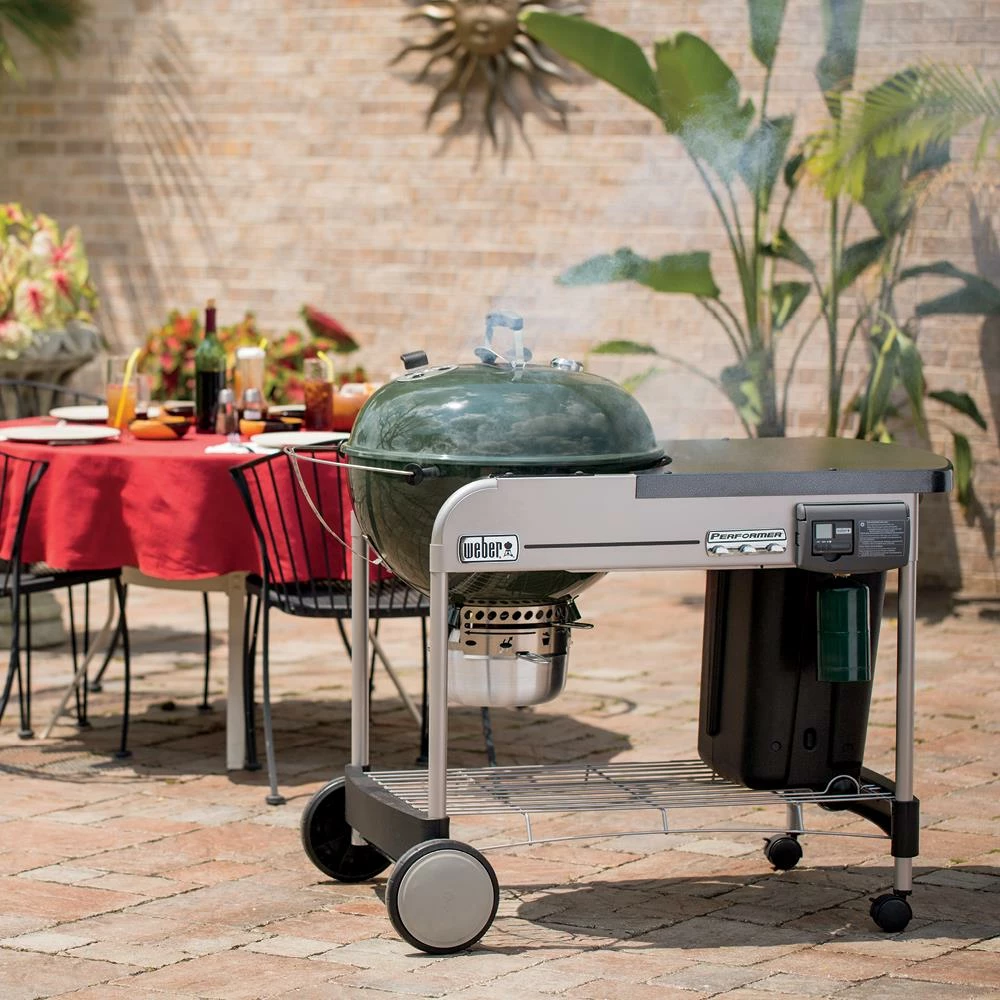 Weber Charcoal Grills Performer Deluxe 22-in W Green Kettle Charcoal Grill 12 Weber Charcoal Grills Performer Deluxe 22-in W Green Kettle Charcoal Grill - Image 12
