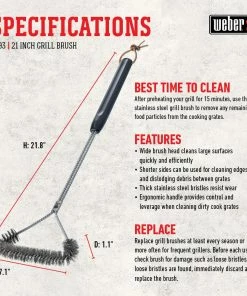 Weber Grill Brushes & Cleaning Blocks Plastic 21.8-in Grill Brush -Weber Online Store 44014980