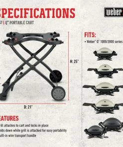 Weber Grill Carts & Grill Stands Black Thermoset Plastic Folding Grill Cart -Weber Online Store 44019137