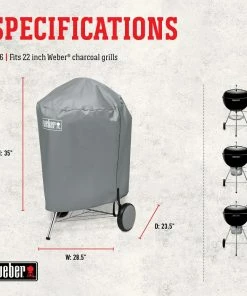 Weber Grill Covers 23.5-in W x 32.5-in H Blue Charcoal Kettle Grill Cover 7 Weber Grill Covers 23.5-in W x 32.5-in H Blue Charcoal Kettle Grill Cover -Weber Online Store 44394283