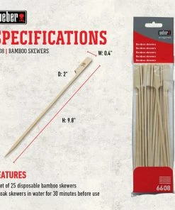 Weber Grilling Tools & Utensils 25-Pack Bamboo Skewer 13 Weber Grilling Tools & Utensils 25-Pack Bamboo Skewer -Weber Online Store 44419327
