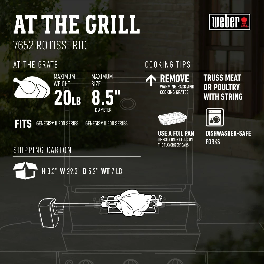 Weber Grill Rotisseries 42.1-in Stainless Steel Grill Rotisserie 5 Weber Grill Rotisseries 42.1-in Stainless Steel Grill Rotisserie - Image 5