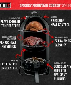 Weber Charcoal Smokers Smokey Mountain Cooker Smoker 14" 17 Weber Charcoal Smokers Smokey Mountain Cooker Smoker 14" -Weber Online Store 44643365